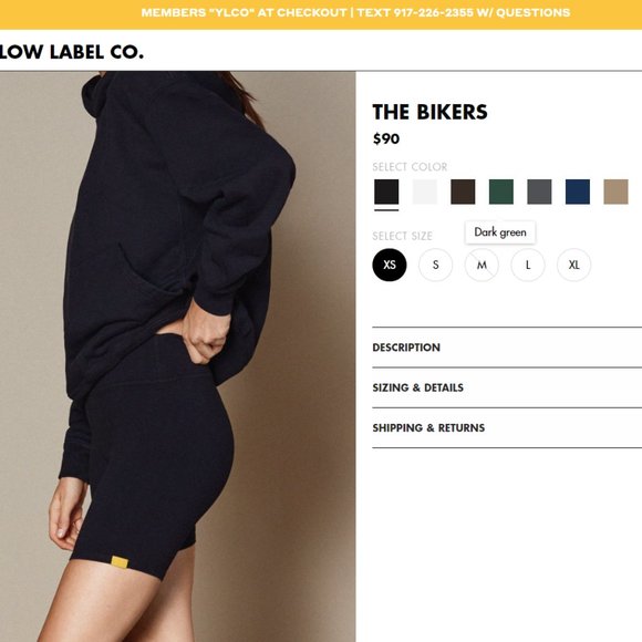 NWT Yellow Label Co. Biker Shorts - Picture 2 of 2